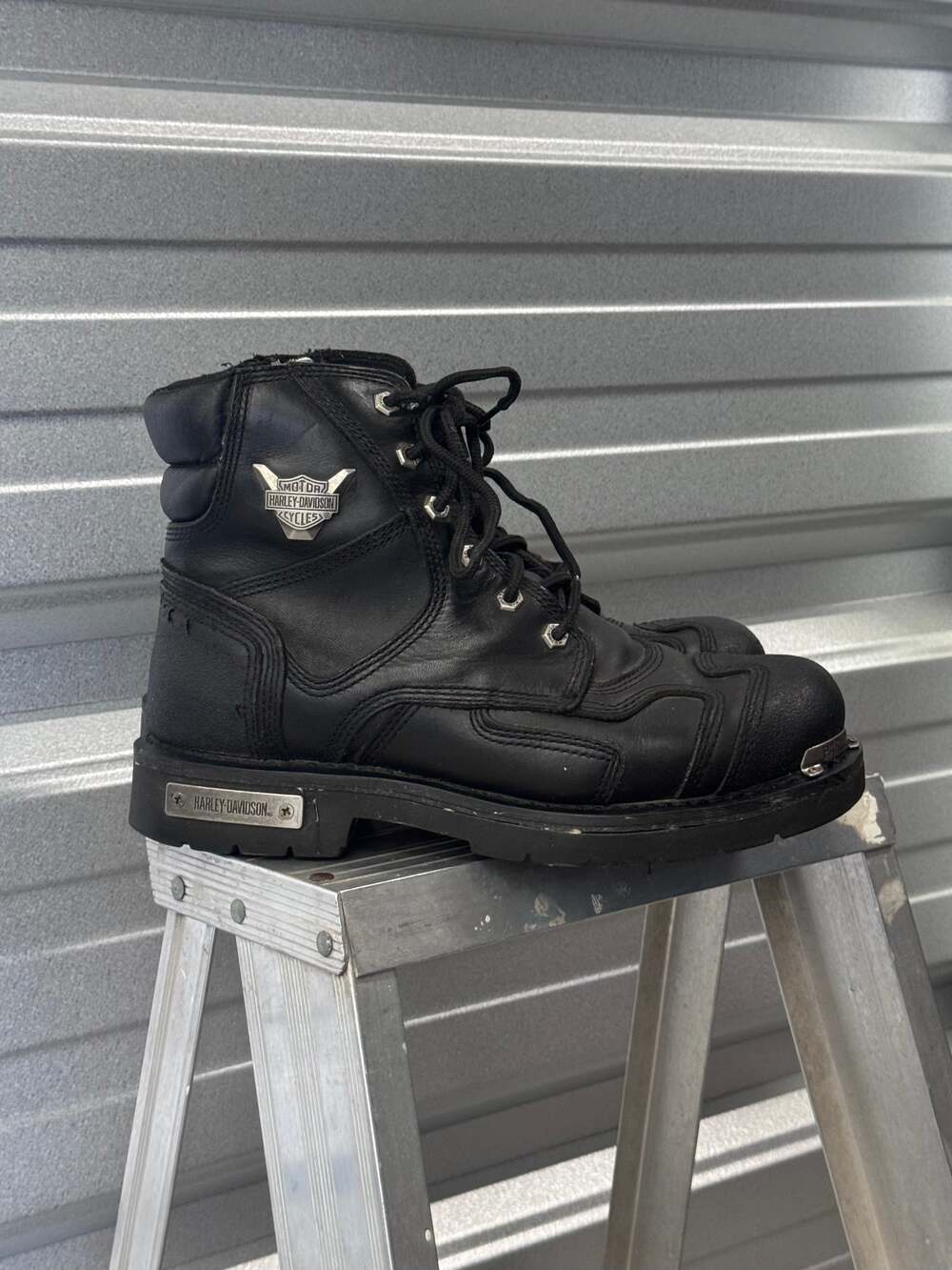 Vintage Harley-Davidson Stealth Motorcycle Riding Boots - Size 10.5US